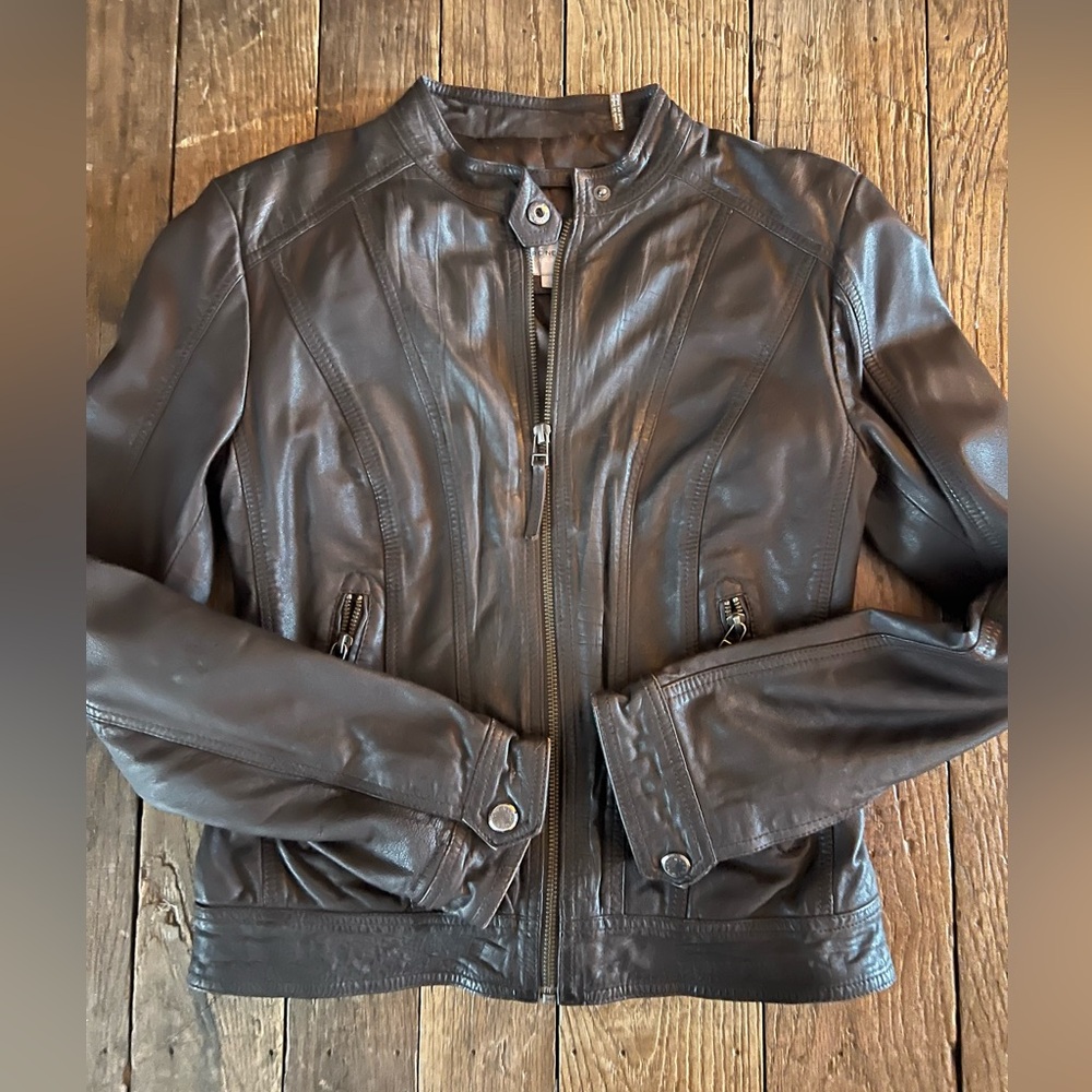 Mark new york brown leather jacket